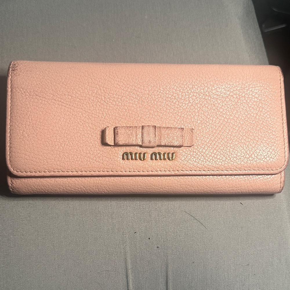 Miu Miu Blush Pink Leather Wallet Prada